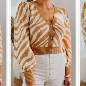 JOEY NEUTRAL ZEBRA CARDIGAN -M/L never worn